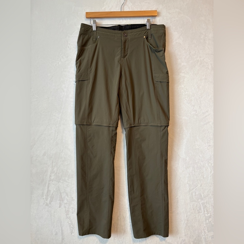 KUHL womens green‎ Anika Convertible Soft-Shell Pants zip off to shorts size 14